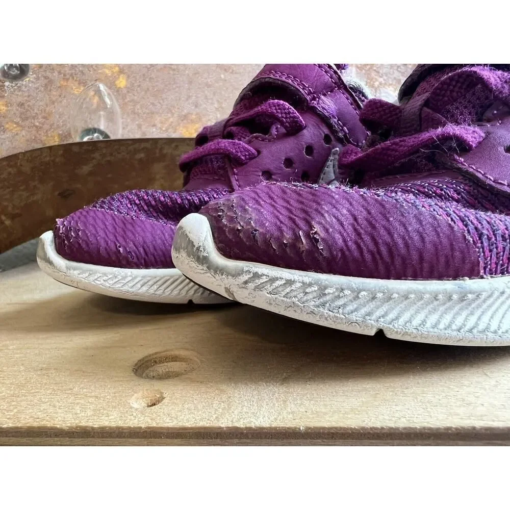 NIKE Downshifter Sneakers Shoes Low-Top Purple White Little Kids Girls Size 10 C